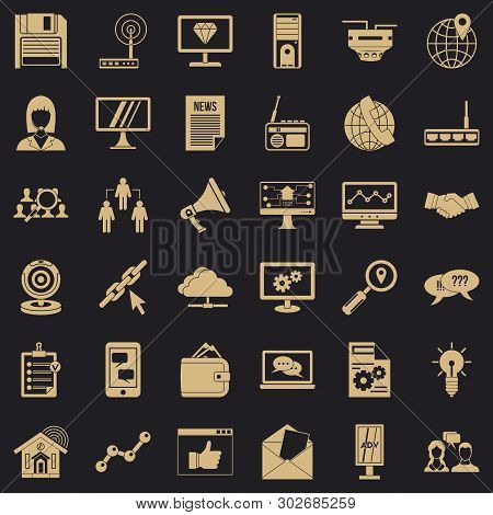 Helpdesk Icons Set. Simple Style Of 36 Helpdesk Vector Icons For Web For Any Design