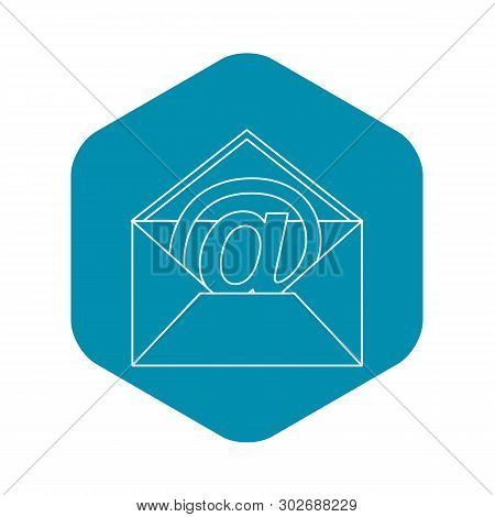 At Sign Mail In Envelope Icon. Outline Illustration Of At Sign Mail In Envelope Vector Icon For Web