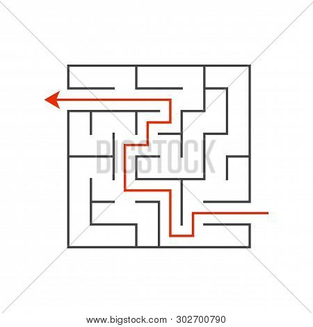 Abstact Labyrinth. Educational Game For Kids. Puzzle For Children. Maze Conundrum. Find The Right Pa