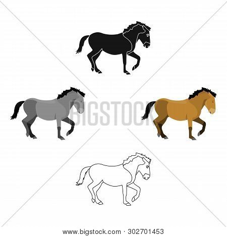 Mongolian Horse. Vehicle Ancient Mongolov In The War.mongolia Single Icon In Cartoon, Black Style Ve