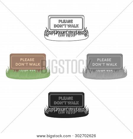 Please Don T Walk Icon In Cartoon, Black Style Isolated On White Background. Park Symbol Stock Vecto