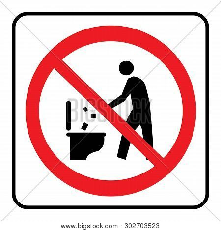 Do Not Litter Toilet Icon Drawing By Illustration
