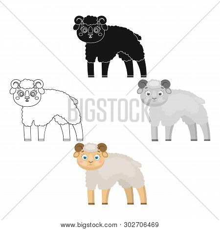 Sheep Single Icon In Cartoon, Black Style.sheep, Vector Symbol Stock Illustration Web.