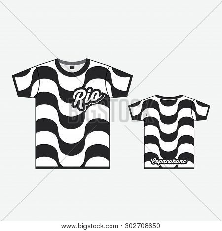 T-shirt With Copacabana Pattern - Vector Illustration - Vector