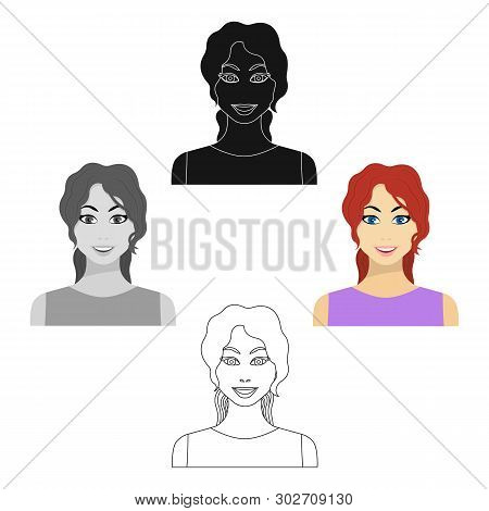Readhead Woman Icon In Cartoon, Black Style Isolated On White Background. Woman Symbol Stock Vector 