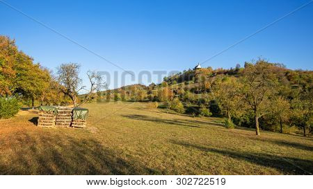 An image of a rural scenery with the Saint Remigius Chapel Germany