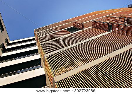 Modern European Residential Apartment Buildings Quarter. Abstract Architecture, Fragment Of Modern U