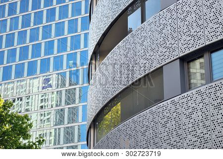 Modern European Residential Apartment Buildings Quarter. Abstract Architecture, Fragment Of Modern U