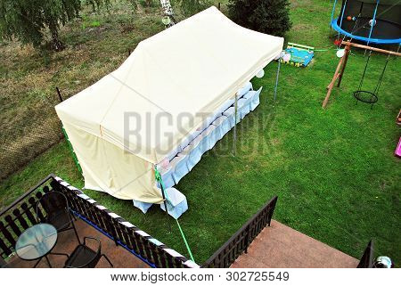 Special Event Tent In The Garden In Day