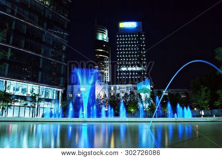 Warsaw,poland. 19 July 2016. Warsaw Spire Is A New Office Building. It Is A Prestigious Building In 