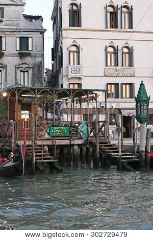 Venice, Italy - September 22, 2009: Gondola Service Station At Ferrovia In Venezia, Italy.