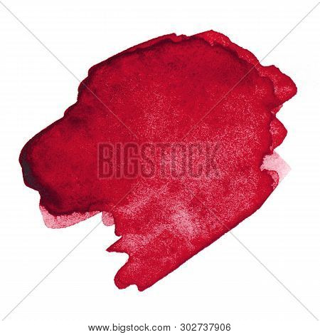 Watercolor Brush Stroke. Beautiful Overflowing Watercolor. Bright Color.