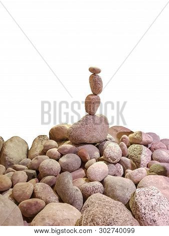 The Stones Are Superimposed On Each Other In The Japanese Tradition For Harmony And Balance In Pure 
