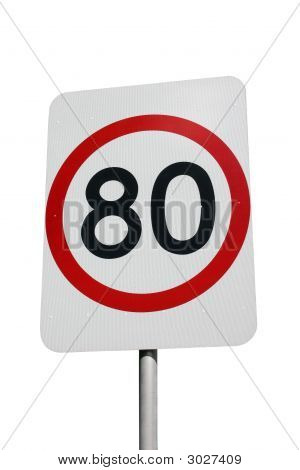 Segno di velocità di 80km