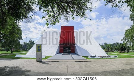 Sao Paulo Sp, Brazil - March 02, 2019: Ibirapuera Auditorium (auditorio Ibirapuera) By Oscar Niemeye