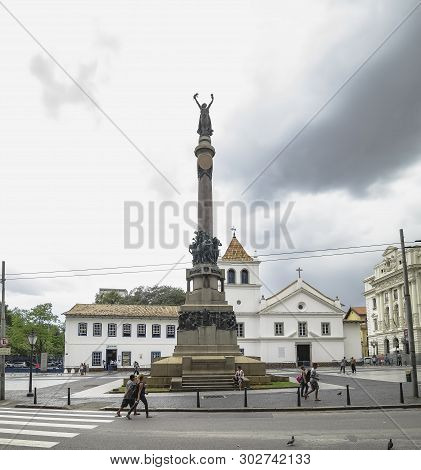 Sao Paulo Sp, Brazil - March 06, 2019: Monument Immortal Glory To The Founders Of Sao Paulo By Amade