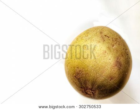 Sapodilla Fruit Isolated On White Background.shot From Above