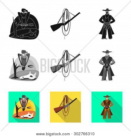 Vector Design Of Texas And History Symbol. Set Of Texas And Culture Stock Vector Illustration.