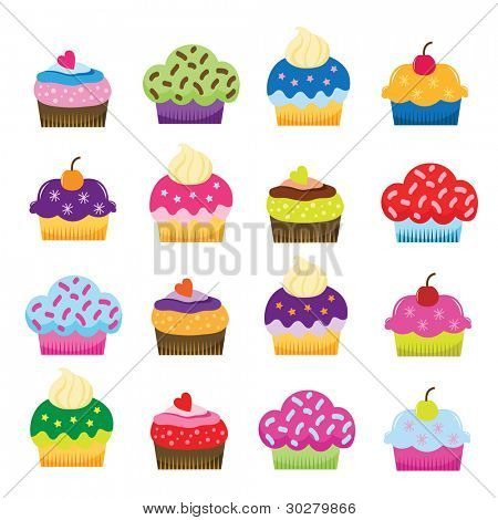 Cupcakes dolci colorati