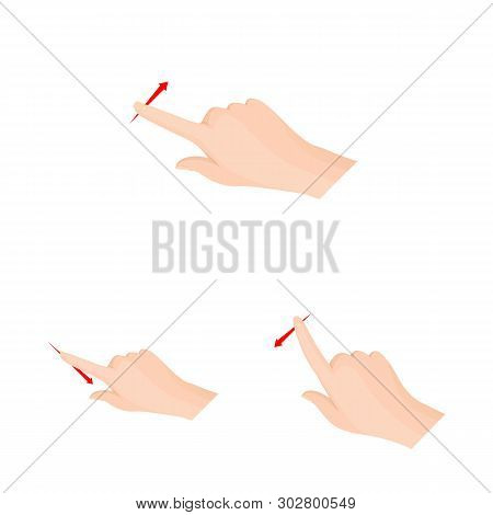 Vector Design Of Touchscreen And Hand Sign. Set Of Touchscreen And Touch Stock Symbol For Web.