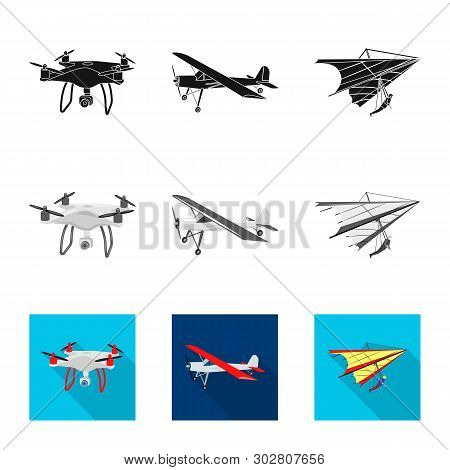 Vector Design Of Plane And Transport Logo. Collection Of Plane And Sky Vector Icon For Stock.
