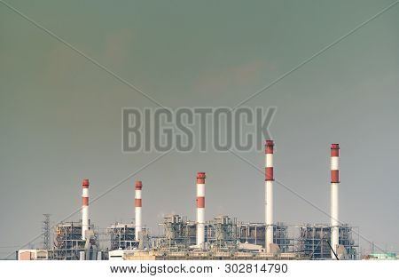 Chachoengsao, Thailand-january 10, 2019 : Bang Pakong Power Plant. Thermal Power Plant And Combined 
