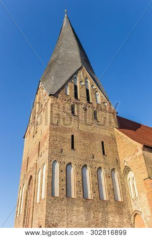 Tower Of The Historic Stiftskirche Church In Butzow, Germany