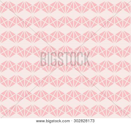 Triangles Seamless Pattern. Subtle Vector Abstract Pink Geometric Texture. Simple Minimalist Graphic