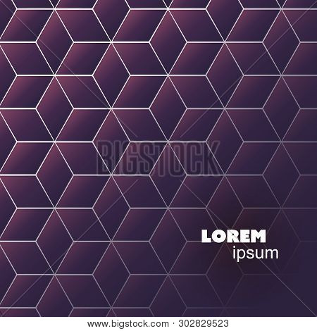 Purple Cubes Pattern - Editable Abstract Background Template