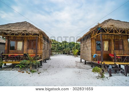 Native Bamboo Bungalow On Haad Than Sadet Beach On Koh Phangan Island, Thailand