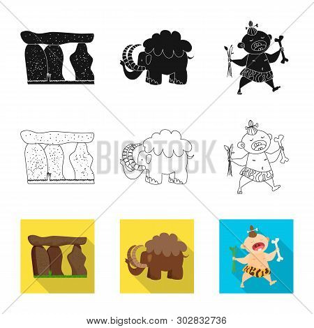 Vector Design Of Evolution  And Prehistory Logo. Set Of Evolution  And Development  Stock Symbol For