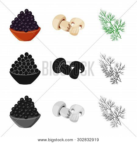 Isolated Object Of Taste And Product Logo. Set Of Taste And Cooking Vector Icon For Stock.