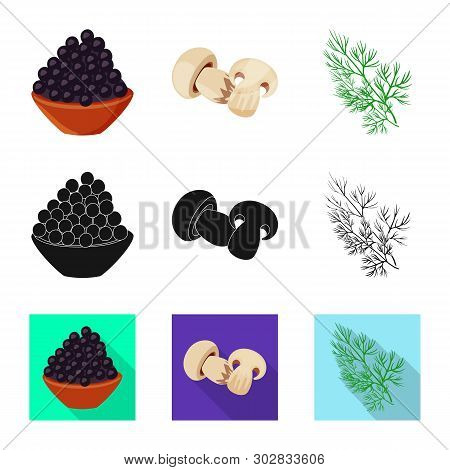 Vector Illustration Of Taste And Product Icon. Set Of Taste And Cooking Stock Symbol For Web.
