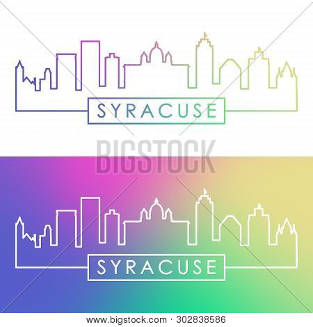 Syracuse City Skyline. Colorful Linear Style. Editable Vector File.