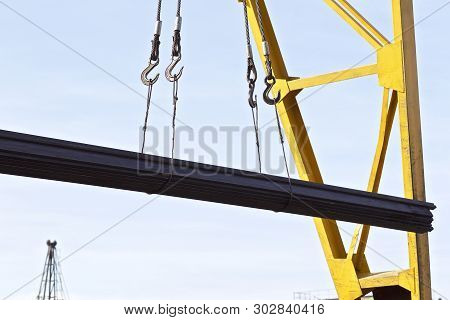 Loading A Pack Of A Rectangular Pipe In A Warehouse, Russia