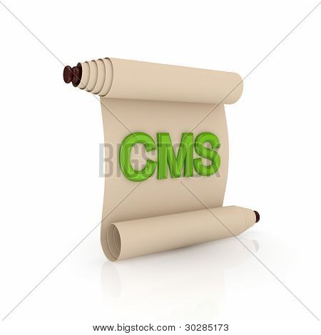 Antik kaydırma yeşil kelime CMS ile.