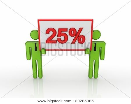 groÃŸe Bunner mit einem Wort 50 % und 3d kleine Leute.
