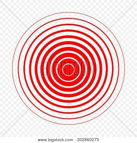 Pain Circle Red Icon For Medical Design