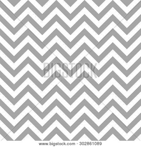 Retro Seamless Pattern Chevron Gray And White Lines