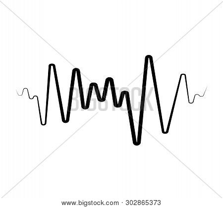 Black Music Wave Symbol. Equalizer Logo Element