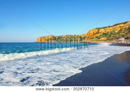 Fantastic View Of Beach Torre Conca (cape Rais Gerbi). Sunny Scene. Location Pollina. Tyrrhenian Sea