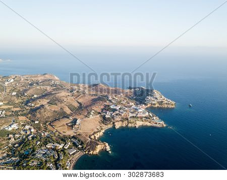 Aerial Drone Photo Of Beautiful Coastline With Small Bay