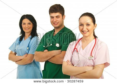 Arzt Mann mit Krankenschwestern