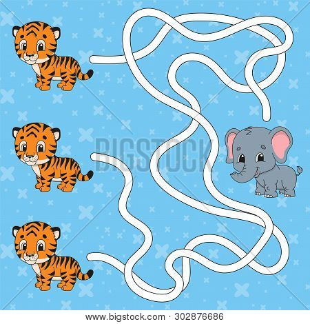 Maze. Game For Kids. Funny Labyrinth. Education Developing Worksheet. Activity Page. Puzzle For Chil