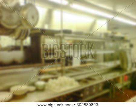 Blurred Nobody Ketchen Place Which Preparing For Work Background.