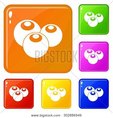 Ripe Bilberries In Simple Style Isolated On White Background