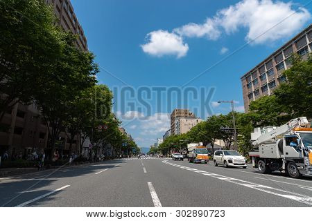 Oike-dori Street Or Oike Street, Street In Kyoto, Japan - Dec 12 2018
