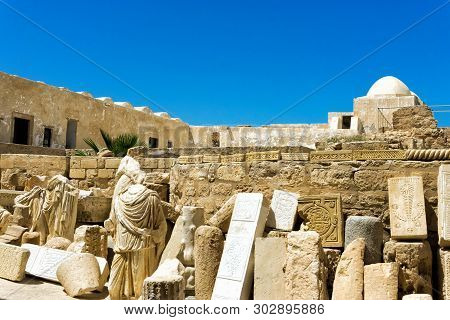 Old Ruins Inside Of The Borj El Kebir Castle In Houmt El Souk In Djerba, Tunisia