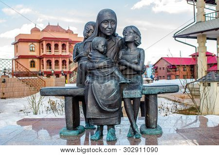 Kaluga Region, Russia - March 2019: Monument To Mother Teresa (saint Teresa Of Calcutta), A Catholic