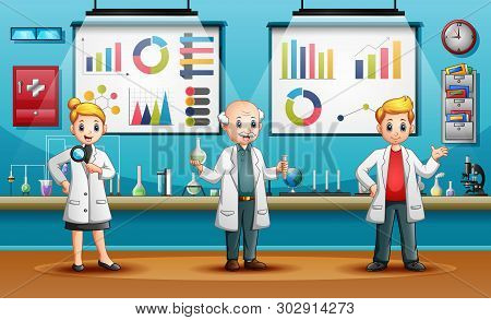 Scientists Man And Woman Conducting Research In A Lab